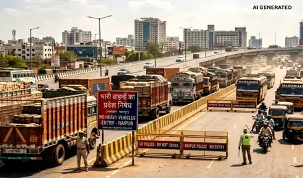 CG carrent news :रायपुर में भारी वाहनों की एंट्री पर रोक, 19 प्रवेश द्वारों पर प्रतिबंध; घर से निकलने से पहले देखें पूरी लिस्ट यहां…